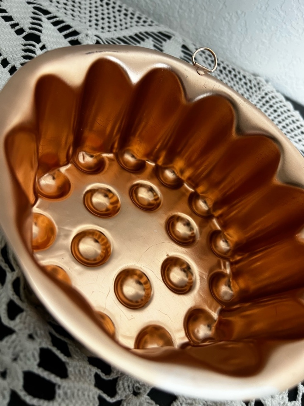 🍮✨ Vintage Copper Tone Jello Mold Bubble Dot Pattern ✨🍮